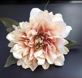 Capete de dalie artificială roz-piersică – material textil, diametru 9 cm, lungime 26 cm